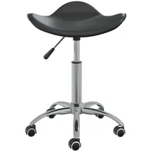 vidaXL Friseur Rollhocker Schwarz Kunstleder
