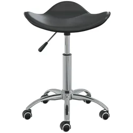 vidaXL Friseur Rollhocker Schwarz Kunstleder