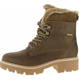 TAMARIS Damen Warmfutter Stiefel Leder Blockabsatz Duo-Tex; MOCCA, EU