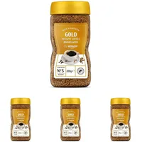 by Amazon Gold Instant Kaffee, Mittlere Röstung, 200g, 1er-Pack - Rainforest Alliance-Zertifizierung (Packung mit 4)