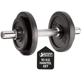 Best Sporting Hantelset Kurzhantel 10 kg aus Gusseisen schwarz