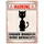 speecheese Warnung Bereich wird bewacht Metallschild XXL in 28x38 cm mit Katzen Silhouette witziges Blechschild für Katzenhalter lustige Warnung vor der Katze