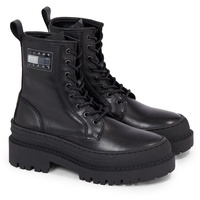 Tommy Jeans Schnürstiefelette »TJW FOXING LACE UP LEATHER BOOT«, Gr. 39, schwarz , 82013101-39