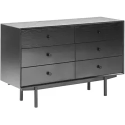 Kommode mit 6 Schubladen ALCESTER Schwarz
