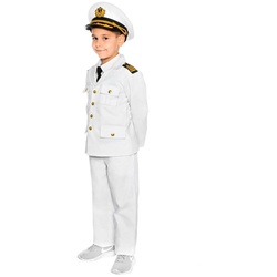 Maskworld Kostüm Kapitän Kinderkostüm, Adrettes Kapitänskostüm für Kinder von MASKWORLD weiß 116