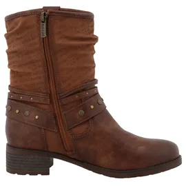 Mustang Winterboots MUSTANG SHOES "Fabienne", Damen, Gr. 37, dunkelbraun, Lederimitat, used, Schuhe Winterboots, Stiefelette, Westernboots im Used-Look