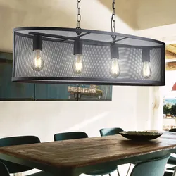 Pendel Hänge Lampe Retro Design Wohn Ess Zimmer Decken Leuchte Käfig schwarz
