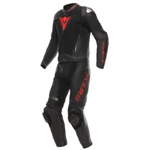 Dainese Demon Sprint 2-Teiler Motorrad Lederkombi, schwarz-rot, Größe 62 für Männer