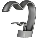 Waschtischmischer, heller Luxus-Badezimmer-Wasserhahn, Wasserfall-Wasser, verstellbarer Warm- und Kalt-Waschtisch-Wasserhahn, herzförmiger
