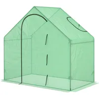 Gewächshaus Mit Fernster, Rolltür, Winterfest Foliengewächshaus Aus Stahl, Treibhaus Für Balkon, Garten, Tomatenhaus 180 X 100 X 168 Cm, Tomatengewächshaus Für Tomaten, Gemüse, Dunkelgrün