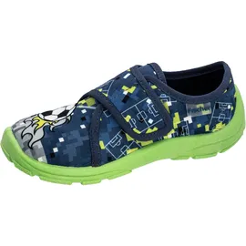 Fischer Markenschuh Klett-Hausschuh Blau 25