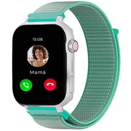 SaveFamily 40 mm BT Kunststoffgehäuse Weiß Textilarmband Mintgrün One Size