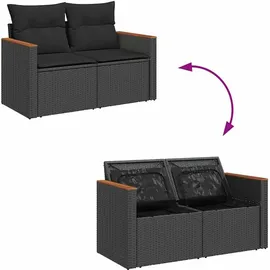 vidaXL Garten-Lounge-Set 8-tlg. schwarz
