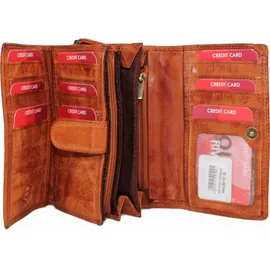 Old River Geldbörse Damen cognac braun