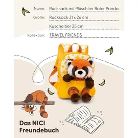 NICI Rucksack mit Plüschtier 21x26cm Roter Pa - Gelb