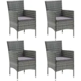 vidaXL Polyrattan Garten-Essstühle 53 x 58 x 84 cm grau 4 St. 310563