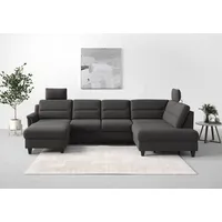 sit&more Wohnlandschaft SIT & MORE "Farö U-Form", grau (fango), B:325cm H:90cm T:187cm, Sofas, Wohnlandschaft, inklusive Federkern, wahlweise mit Bettfunktion und Bettkasten