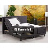 Boxspringbett Harmonie 180x200 mit 2 Nachtkonsolen elektrisch verstellbar Härtegrad H2 H3 Boxspringbett mit Motor inkl. Lieferung und Montage - Hellrosa/Creme/Beige/Grau