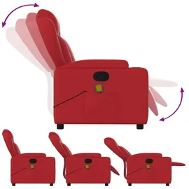 vidaXL Massagesessel mit verstellbarer Rückenlehne Kunstleder 94,5 x 100 x 0 cm Rot mit Fernbedienung