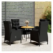 vidaXL Garten-Bistro-Set 5-tlg. Schwarz