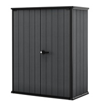 Keter Cortina Alto Aufbewahrungsbox, Geräteschuppen, 1400l Fassungsvermögen, Außenmaße 140x73,6x170,4cm, Evotech Material, Wasserdicht