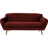 3-Sitzer HOME AFFAIRE "Renne", rot (bordeaux), B:178cm H:78cm T:73cm, Webstoff, Sofas, mit Heftung im Rücken im skandinavischem Stil