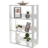 Iris Ohyama Iris Ohyama, Bücherregal, 3-stufiges Regal, 14 cm breite verstellbare Regale, Stabil, Industriell, Waschküche, Wohnzimmer, Eingangsbereich, Schlafzimmer, Büro - Open Wood Rack OWR-600-Eiche weiß