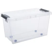 Plast Team Aufbewahrungsbox PROBOX mit Rollen 70 Liter transparent