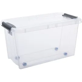 Plast Team Aufbewahrungsbox PROBOX mit Rollen 70 Liter transparent