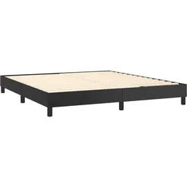 vidaXL Boxspringbett mit Matratze Schwarz 180x200 cm Kunstleder