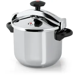 Orbegozo Edelstahl-Schnellkochtopf HPL 8070, 8 L, dreifaches Sicherheitssystem, Druckregulierung, für alle Arten von Feuer geeignet, Durchmesser 24 cm