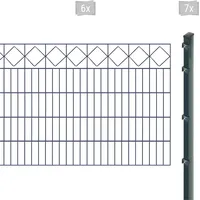 Arvotec Doppelstabmattenzaun ARVOTEC "EXCLUSIVE 100 zum Einbetonieren "Karo" mit Zierleiste", grau (anthrazit), H:100cm, Stahl, Kunststoff, Zaunelemente, Zaunhöhe 100 cm, Zaunlänge 2 - 60 m