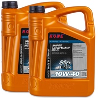 ROWE - 2x 5 Liter HIGHTEC SUPER LEICHTLAUF HC-O SAE 10W-40 Motorenöl - PKW Motoröl für Otto- und Dieselmotoren mit und ohne Turboaufladung