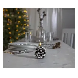 MARELIDA Kiefernzapfen LED Kerze 10,5 cm braun