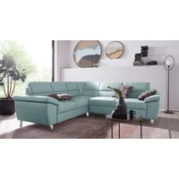 Ecksofa SIT & MORE "Sorano L-Form", blau (aqua), B:249cm H:88cm T:229cm, Sofas, Ecksofa, wahlweise mit Bett- und Relaxfunktion, inkl. Bettkasten