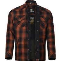 Bores Lumberjack Premium Motorradhemd, schwarz-orange, Größe 3XL