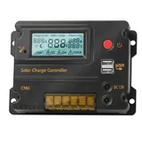 10A 12V / 24V Solarladeregler, Solarpanel Battery Intelligent Regler mit Auto Switch, LCD-Display Intelligente USB-Port, Überlastschutz & Temperaturkompensation