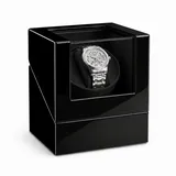 Tekoo Uhrenbeweger Automatischer Uhrenbeweger für 1 Uhr Holzoptik Leise & USB Kompakt, (Packung), Antimagnetische Bauweise, Hochglanz-Holzoptik schwarz