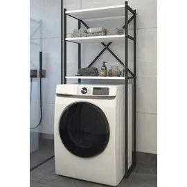 VCM Waschmaschine Toilette Überbau Schrank Insasi 66 x 34 x 160 cm Weiß