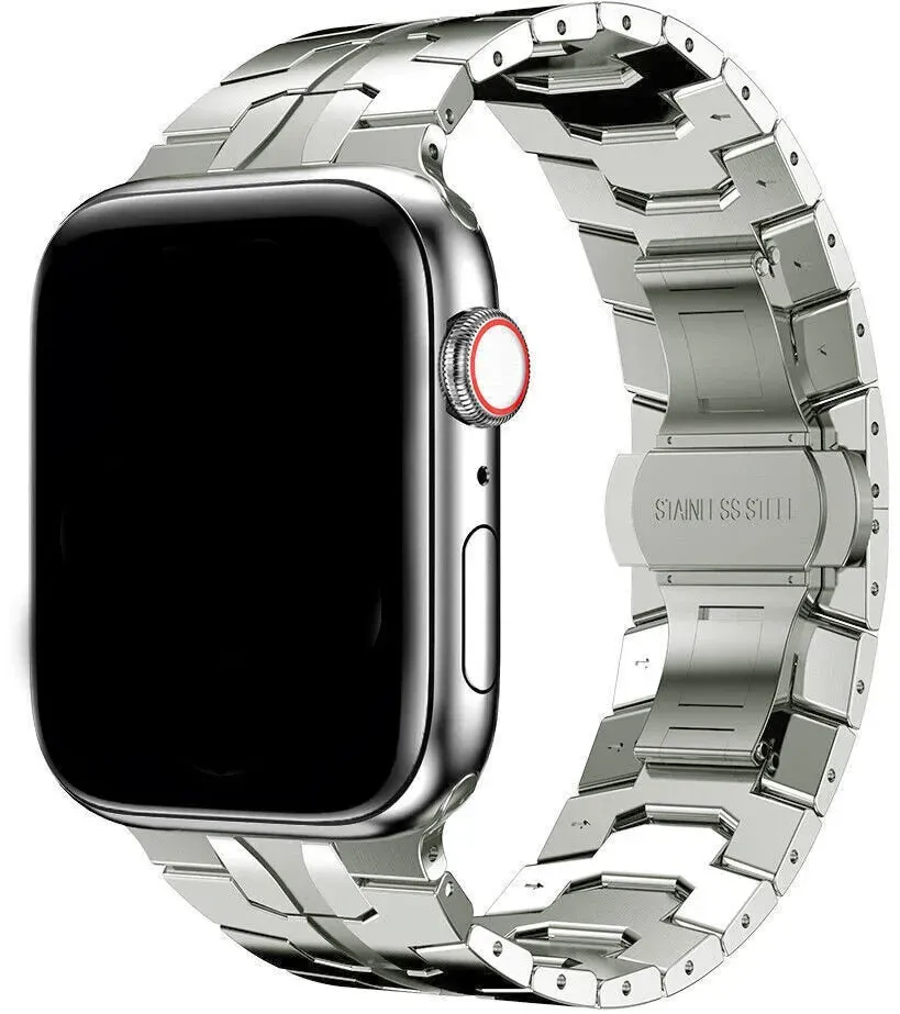 Strap-it Apple Watch Ultra Armband Stahl 'Iron' für Apple Watch Ultra - Titan - Butterfly-Verschluss