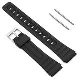 OcioDual Uhrenband Kompatibel mit Casio F91W F-91W Schwarz Harz Metallschnalle mit 2 Pins Uhrenarmbänder Uhrenarmband