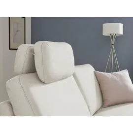 Candy Ecksofa "Mainau modern und elegant, mit gutem Sitzkomfort, L-Form", weiß, B:257cm H:89cm T:220cm, Struktur ( 100% Polyester);Luxus-Microfaser weich: 98% Polyester, 2% Nylon, ;Struktur weich (mit Wasser zu reinigen): 16% Baumwolle, 79% Polyester, 5%