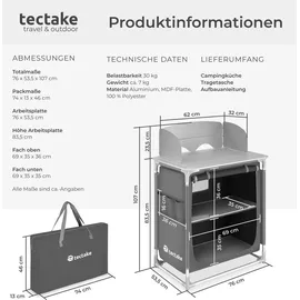Tectake Campingküche Premium Grau