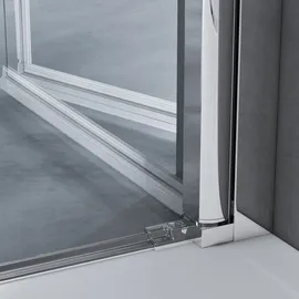 mai & mai Rav37-Plus Eckdusche mit Drehtür 80 x 195 cm transparent Sicherheitsglas inkl. Duschtasse