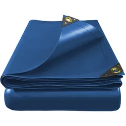 VESKA® Profi Abdeckplane 650g/m2 Gewebeplane, Schutzplane, Bootsplane, Poolabdeckung, Zeltunterlage, LKW Plane für Camping & Outdoor Garten - 3x5m - 15m2 - blau