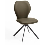 Niehoff Sitzmöbel Colorado Trend-Line Design-Stuhl Eisengestell - Leder - 180° drehbar Napoli oliv grün