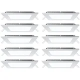 ETC Shop LED Einbaupanel 10er Pack quadratisch weiß Aluminium