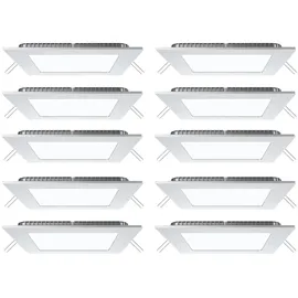ETC Shop LED Einbaupanel 10er Pack quadratisch weiß Aluminium