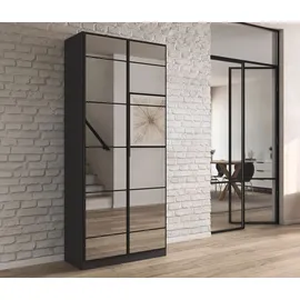 Rauch Spiegelschrank mit Einlegeböden ¦ grau ¦ Maße (cm): B: 91 H: 210