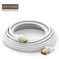 Primewire 10x LAN-Kabel CAT.7, RJ-45 (Ethernet), Gigabit Ethernet S/FTP Netzwerkkabel, 10000 Mbit/s, Patchkabel - 0,5m